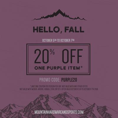 20% Off One Purple Item at Mountain Hardware & Sports