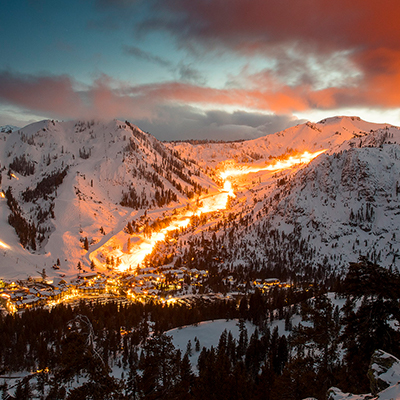 World's Largest Torchlight Parade at Squaw Valley