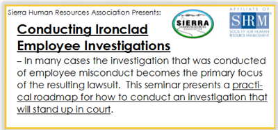 Conducting Bullet-Proof Investigations - HR Workshop