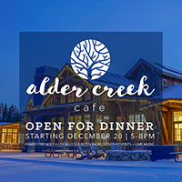 Alder Creek Cafe + Trailside Bar Now Open for Dinners