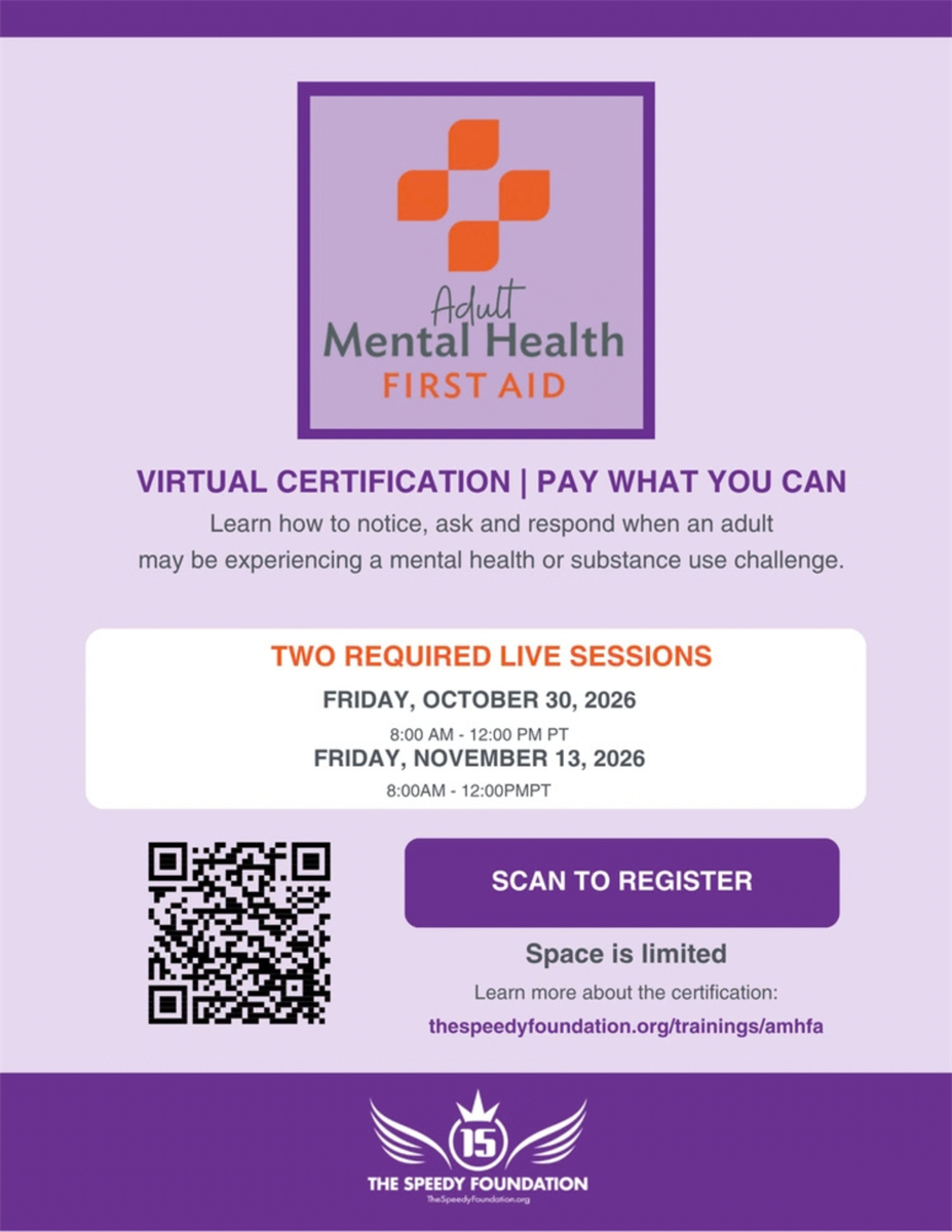 Adult Mental Health First Aid Certification