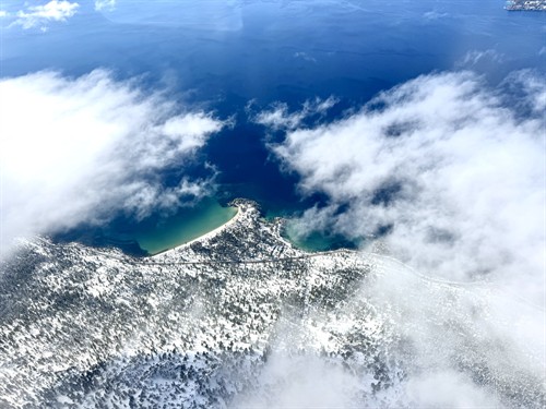 Sand Harbor State Park, Lake Tahoe airplane tours. 