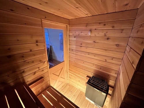 Custom 6.5x6.5 sauna built inside a garage