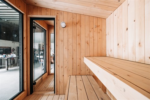 Interior of Värma Sauna Co Sauna Build