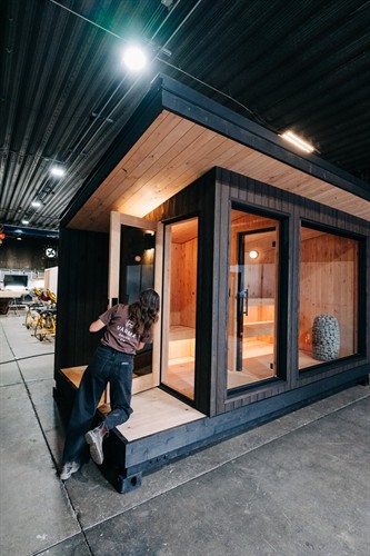 Finishing Touches On a Sauna Build at Värma Sauna Co Shop