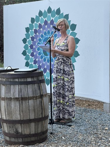 Reading poems at Tahoe Backyard, Kings Beach