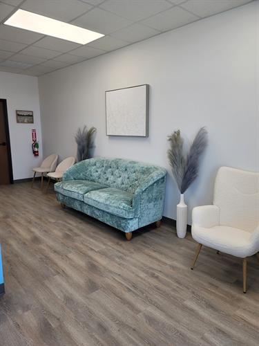 Comfy & Clean Waiting Area with Coffee, Water & Lotus Drinks