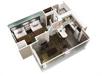 One Bedroom w/ 2 Queen Bed Suite Layout One Bedroom w/ 2 Queen Bed Suite Layout