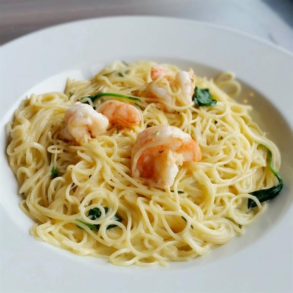 Creamy Roasted Garlic Angel Hair with Shrimp Creamy Roasted Garlic Angel Hair with Shrimp
