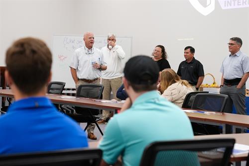 Crest CEO, Kenny Robison, speaks to team at lunch and learn.