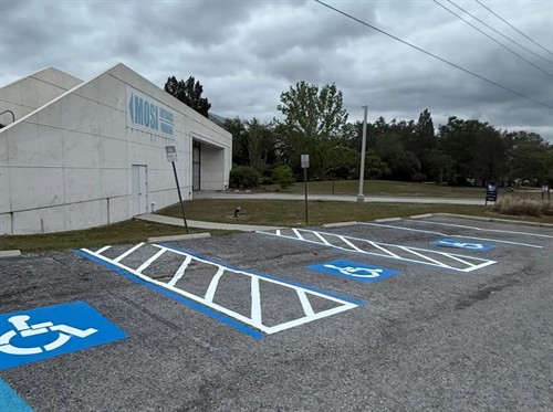 MOSI parking lot and ADA accessible spaces restriped by Radiant Striping, Tampa