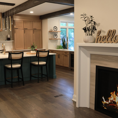 Update Fireplace to New Kitchen