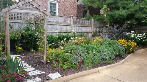 Planted bed with walkway