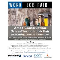 Ames Construction Drive-Through Job Fair