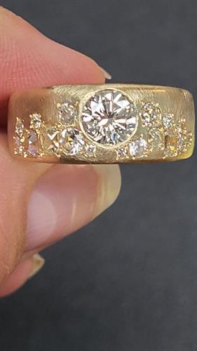 Gold and White Stone Ring - Custom Design