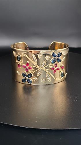 Custom Designed Ruby & Sapphire Bracelet