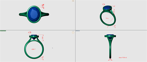 CAD drawing for an oval stone