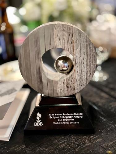 2021 BBB Eclipse Integrity Award Winner 2021 BBB Eclipse Integrity Award Winner