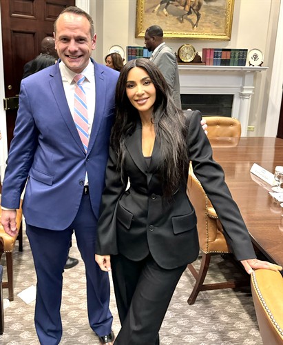 John Koufos with Kim Kardashian at the White House