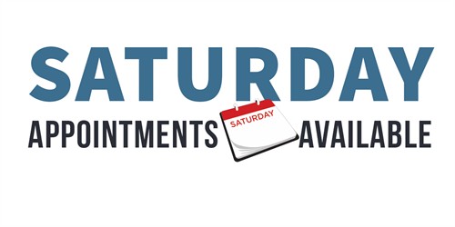 Busy schedule? Saturday appointments available, as well evening. 