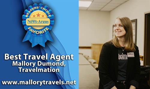 Voted Best Travel Agent for the News Argus Reader's Choice