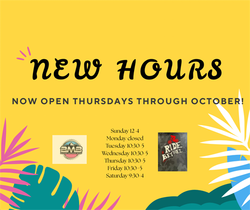 Now Open Thursdays through October!