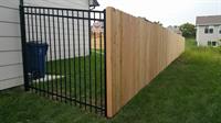 Wood Privacy and Ornamental Iron Mix