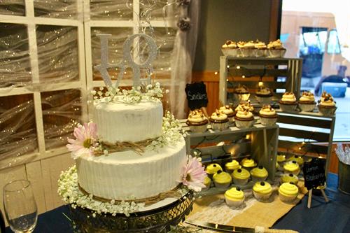 Wedding cake and Cupcakes