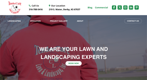 Website for Tendercare Lawn and Landscape