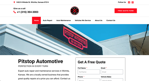 Website for PitStop Automotive 