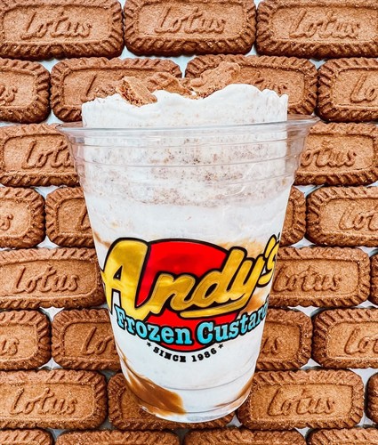 Andy's Frozen Custard Cookie Butter Crunch Concrete