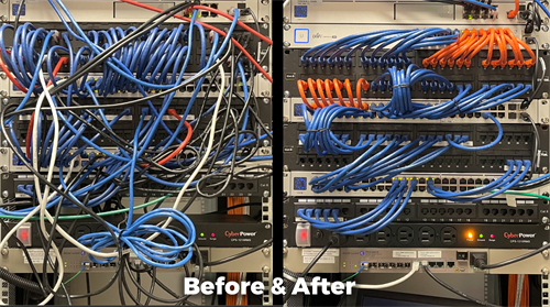 Most of our work is hard to show off, but cabling is an easy one and paints a nice picture of the bigger improvements (& dig-out) that we do for most newer clients.    (Before you can run, you gotta tie your shoes. :)