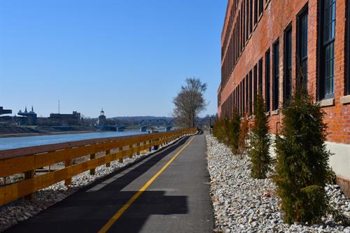 Bike path in front of our venue
