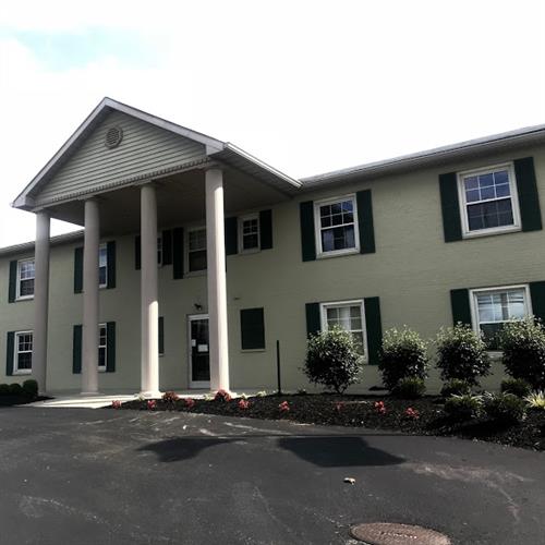 The front of our 80 bed facility where short-term, outpatient and long-term guests are welcome!