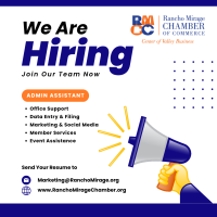 Rancho Mirage Chamber of Commerce Now Hiring Administrative Assistant