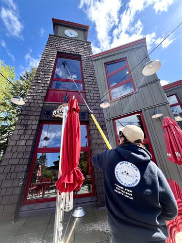 Eco-friendly window cleaning in Whistler, completed by the owner of Shiny View using professional techniques and attention to detail.