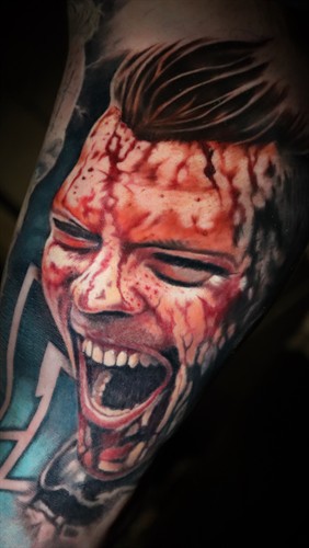 Vikings realistic portrait tattoo