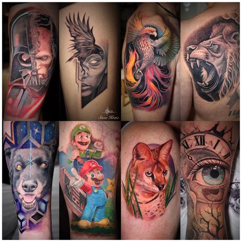 Some recent tattoos - from the studio in Whistler, by Steve Kretz