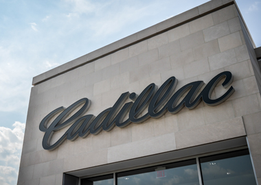 The signage of the Cadillac store.