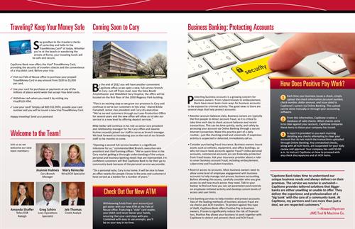 Newsletter inside spread for CapStone Bank (2012 v2) Newsletter inside spread for CapStone Bank (2012 v2)