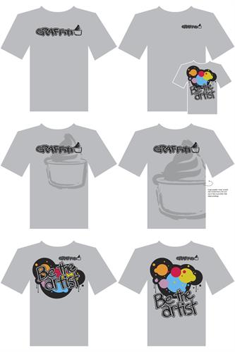 T-shirt design mockups for Graffiti Frozen Yogurt (business closed) T-shirt design mockups for Graffiti Frozen Yogurt (business closed)