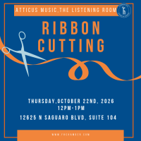 Ribbon Cutting Atticus Music, the Listening Room