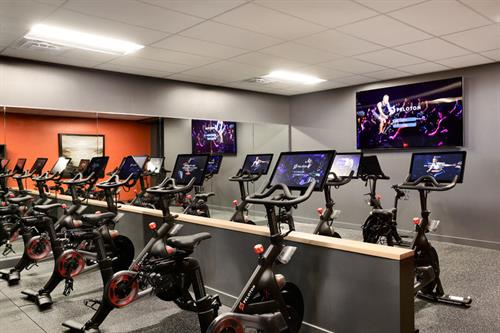 Guest can enjoy the offerings of a full Peloton studio at The Club.
