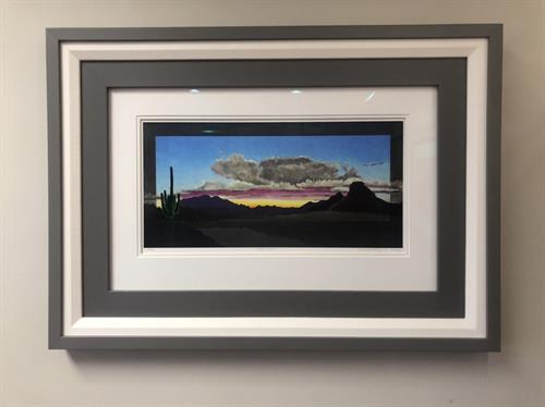 Layered frame, double floated mat, ultra view glass. Limited edition print available for purchase