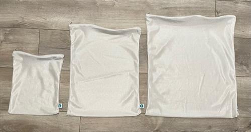 Laundrette Bags - soft, mildew-resistant woven fabric to wash delicates in your machine. Available in Mini, Small and Large.