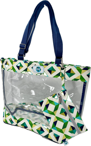 Green Geo Clear Stadium Tote - NFL regulations size for the big game or the ultimate concert.
