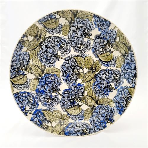 platter with painted hydrangeas xlarge
