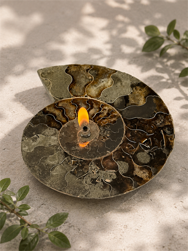 Ammonite Fossil Rock Oil Candles