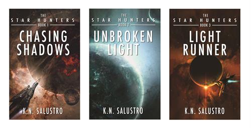 Star Hunters science fiction trilogy (Chasing Shadows, Unbroken Light, Light Runner)