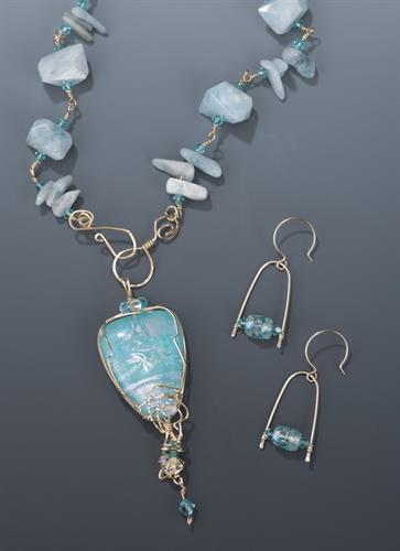 Crystal Bay Goddess Pendant with Galaxy Earrings